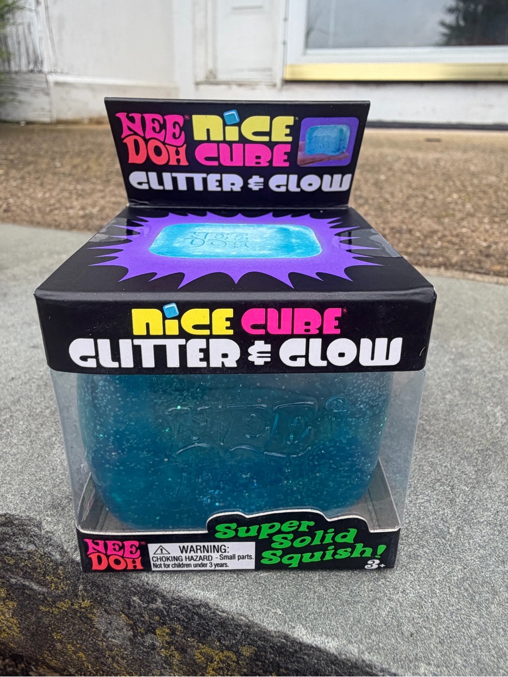 🪩🔷NeeDoh Nice Cube Glitter & Glow Blue🪩🔷
